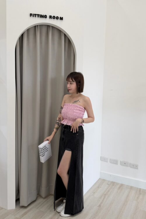 自訂款-開衩高腰褲裙