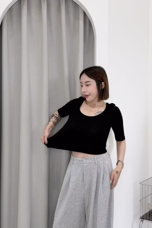 LINE_NOTE_260610_1 涼感精品羊絨五分素T