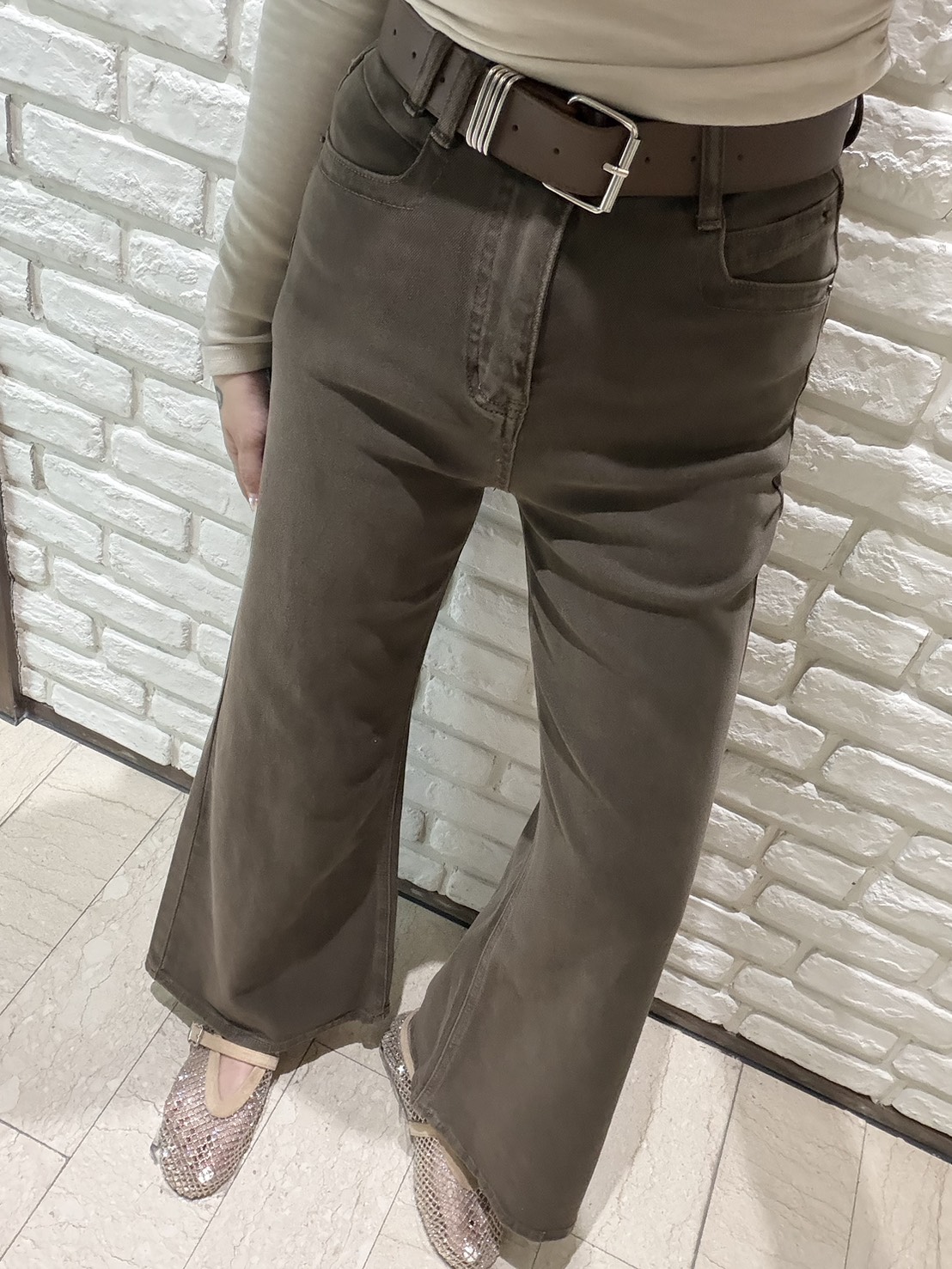 摩卡喇叭褲附皮帶:圖片 2